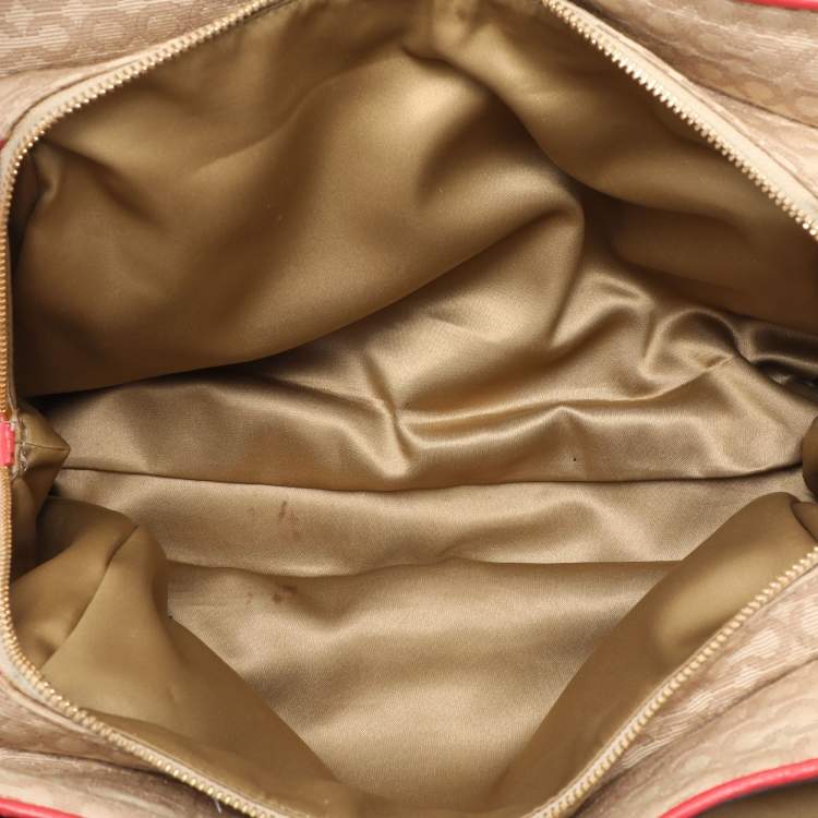 Pre Owned Coach Beige Coach Op Art Canvas and Leather Madison Phoebe Shoulder Bag