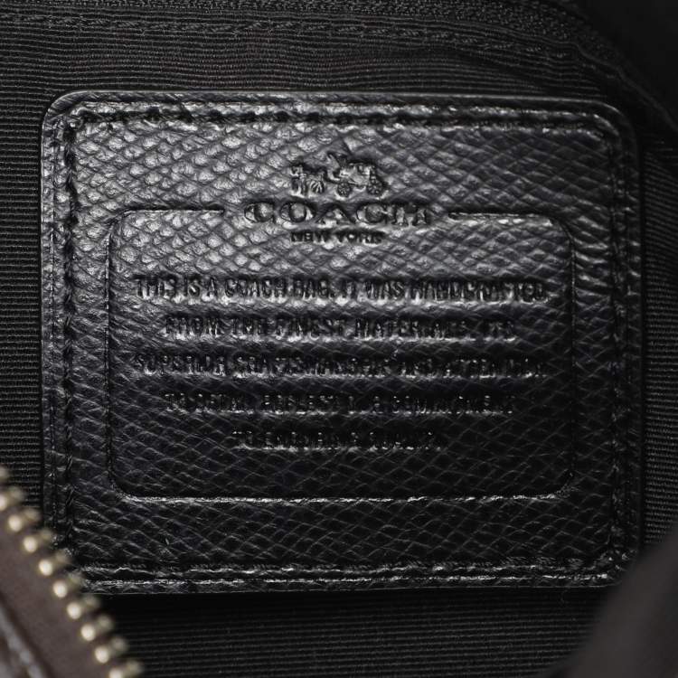 مملوكة مسبقًا Coach Brown/Black Signature Coated Canvas and Leather Carriage Print Satchel