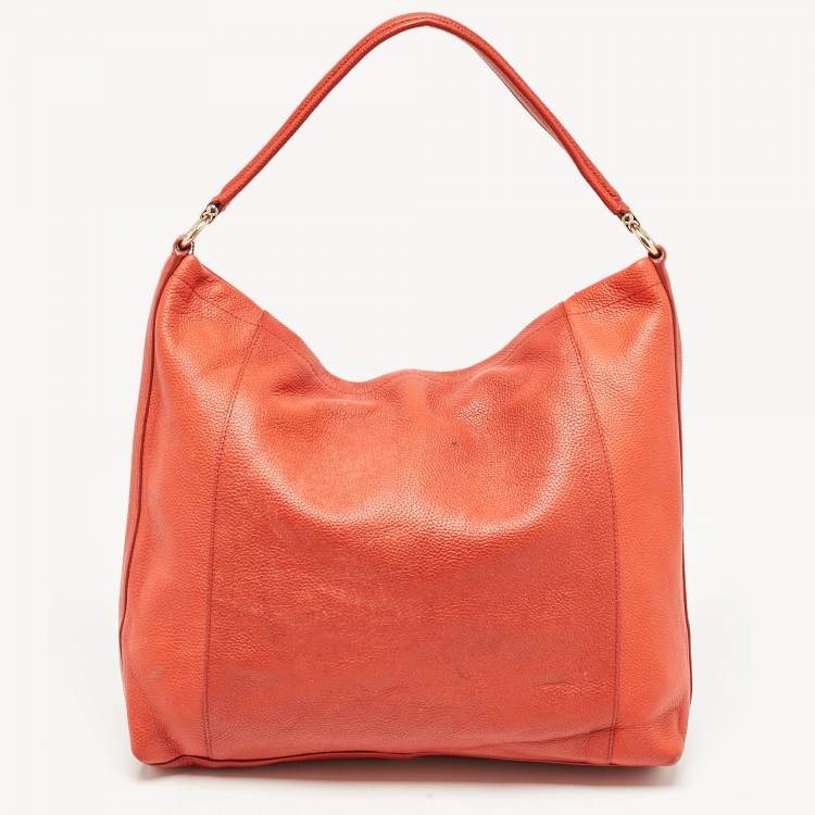 Pre Owned Coach Red Leather Large Scout Hobo