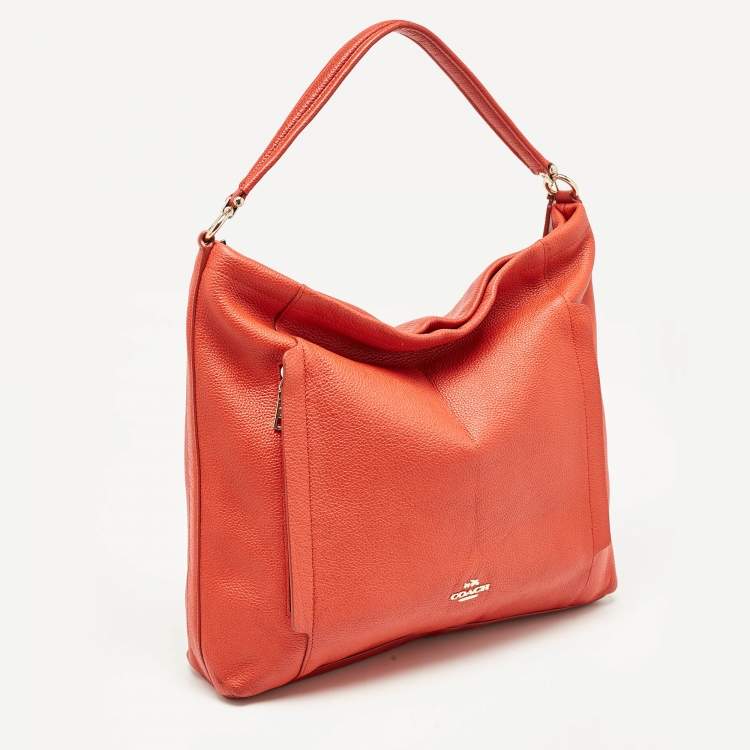 Pre Owned Coach Red Leather Large Scout Hobo