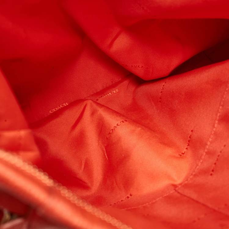 Pre Owned Coach Red Leather Large Scout Hobo