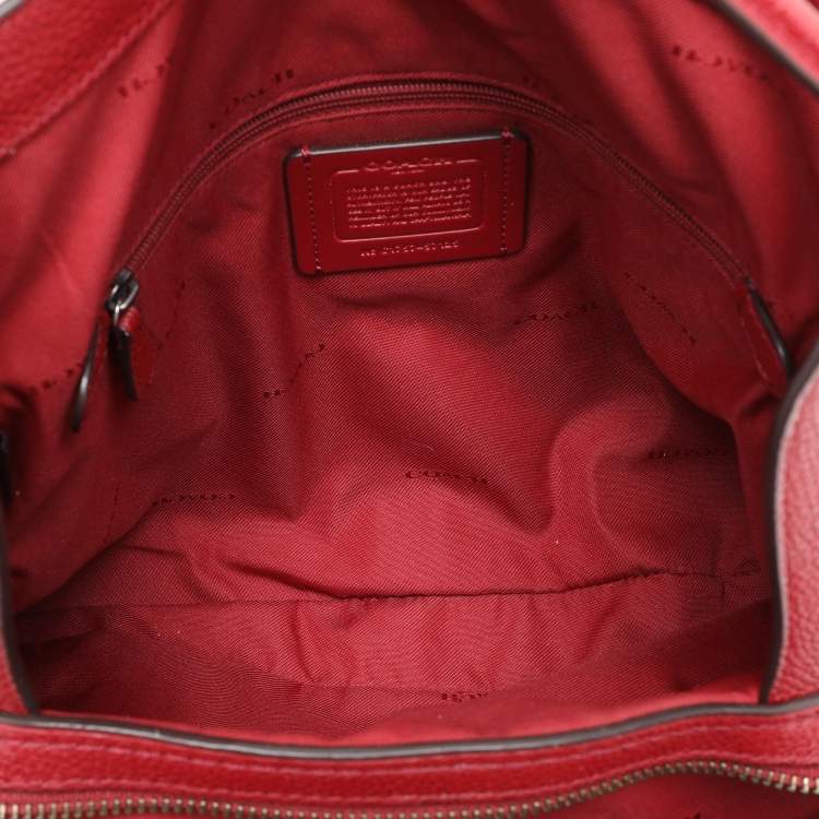 Pre Owned Coach Red Leather Edie Shoulder Bag