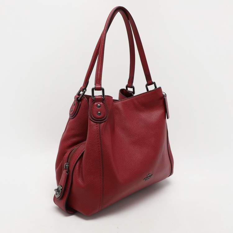 Pre Owned Coach Red Leather Edie Shoulder Bag