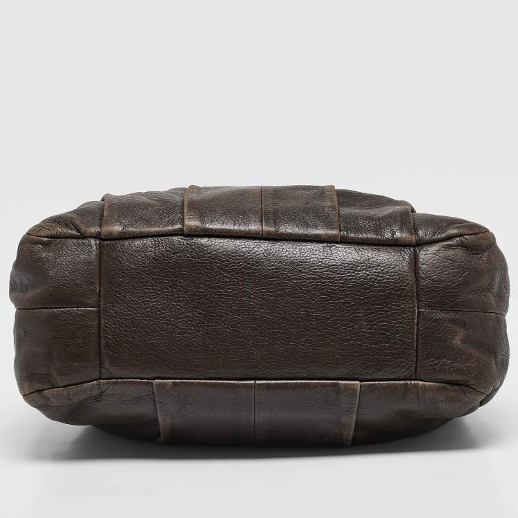 Pre Owned Coach Dark Brown Leather Madison Hobo