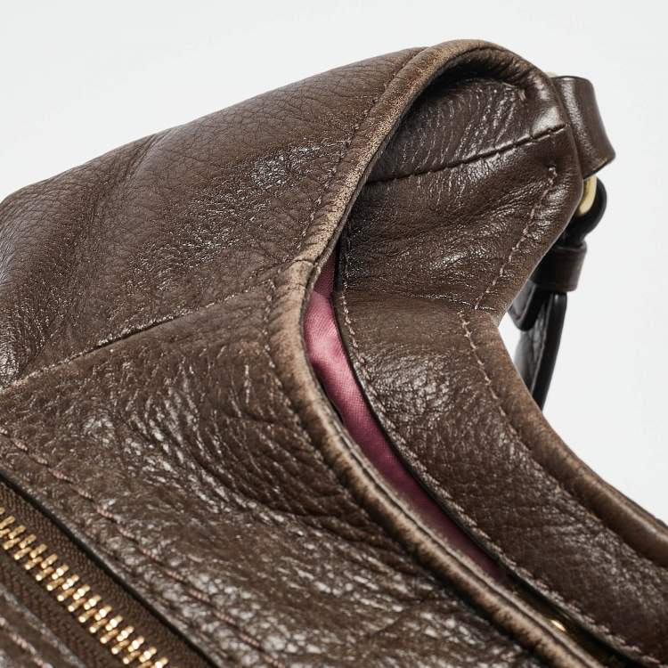 Pre Owned Coach Dark Brown Leather Madison Hobo