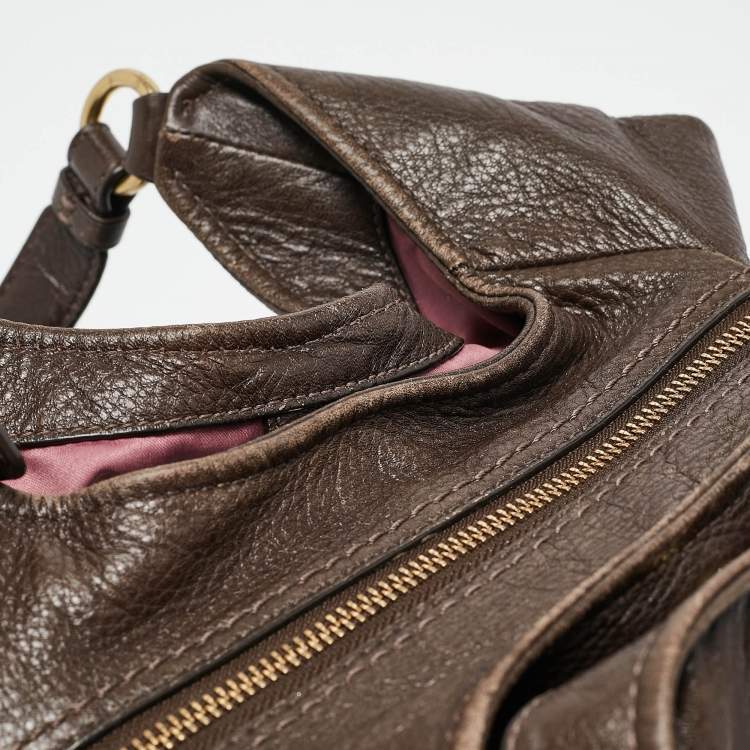 Pre Owned Coach Dark Brown Leather Madison Hobo