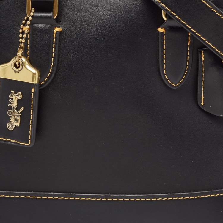 Pre Owned Coach Black Leather Revel Satchel