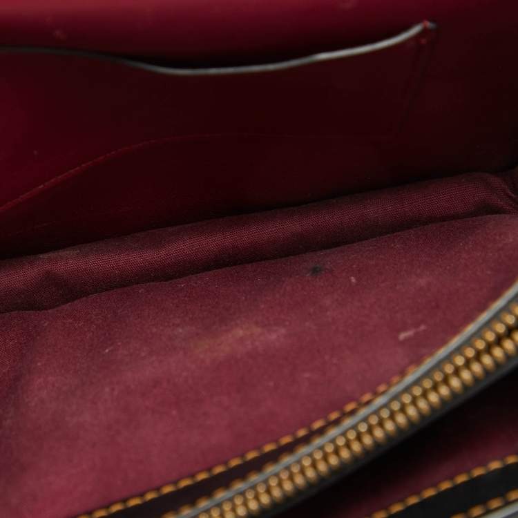 Pre Owned Coach Beige/Black Signature Coated Canvas and Leather Riley 22 Top Handle Bag