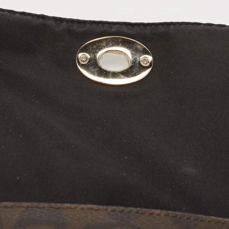 Pre Owned Coach Brown Signature Coated Canvas and Leather Mini Ruby Crossbody Bag