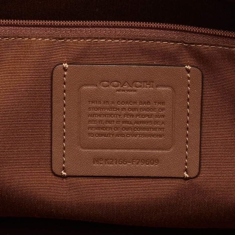 Pre Owned Coach Beige/Brown Signature Coated Canvas and Leather Gallery Tote