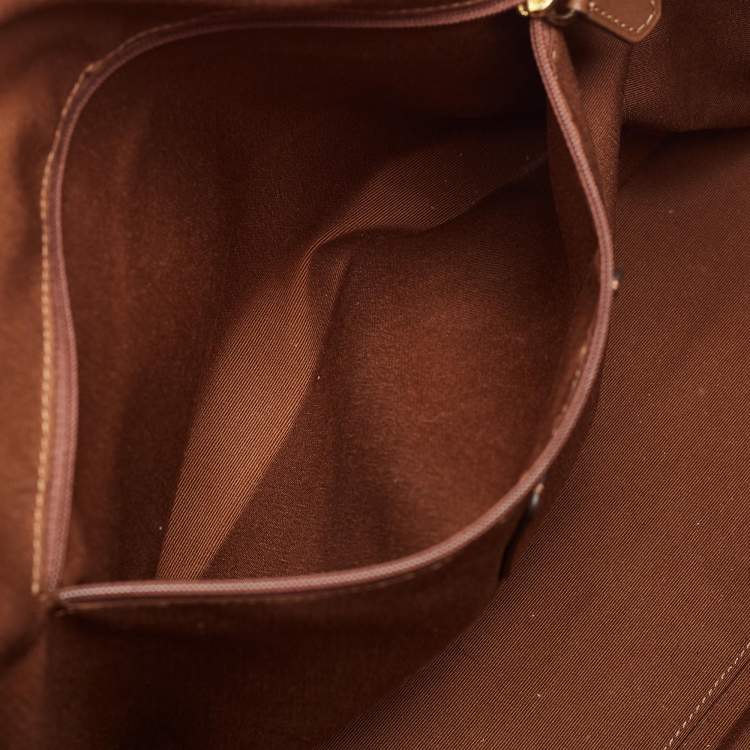 Pre Owned Coach Beige/Brown Signature Coated Canvas and Leather Gallery Tote