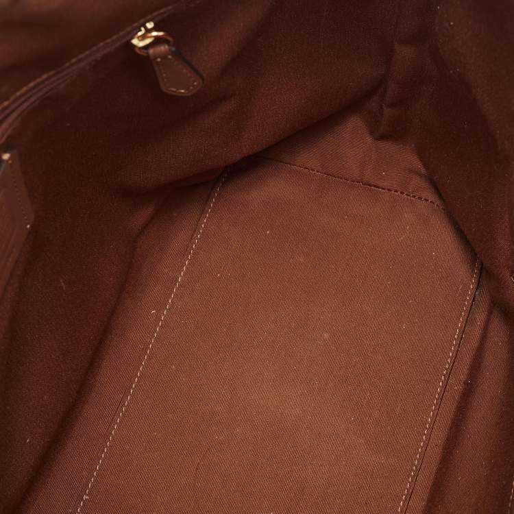 Pre Owned Coach Beige/Brown Signature Coated Canvas and Leather Gallery Tote