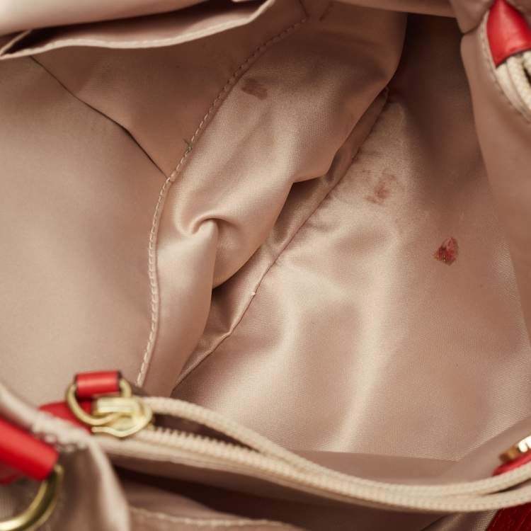 مملوكة مسبقًا Coach Red/Beige Signature Fabric and Leather Ashley Shoulder Bag