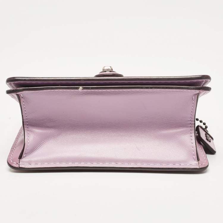 Pre Owned Coach Purple/Beige Signature Coated Canvas and Leather Willis Top Handle Bag