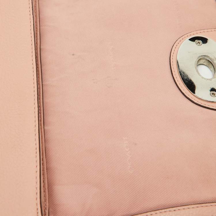 Pre Owned Coach Light Pink Leather Crosstown Flap Shoulder Bag