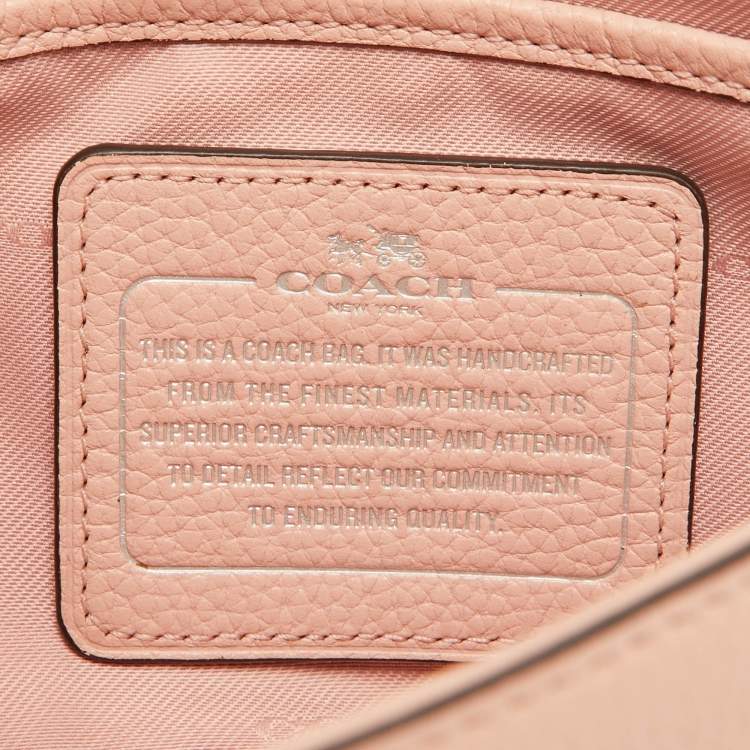 Pre Owned Coach Light Pink Leather Crosstown Flap Shoulder Bag