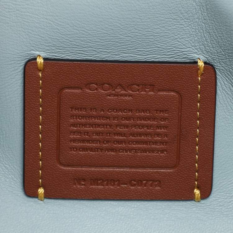 Pre Owned Coach Blue Leather Tabby Pillow 26 Shoulder Bag