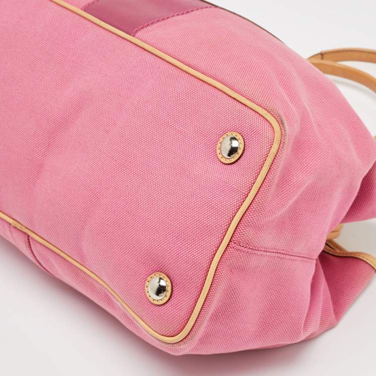 Pre Owned Coach Pink/Beige Canvas and Leather Hamptons Archive 10th Anniversary Tote
