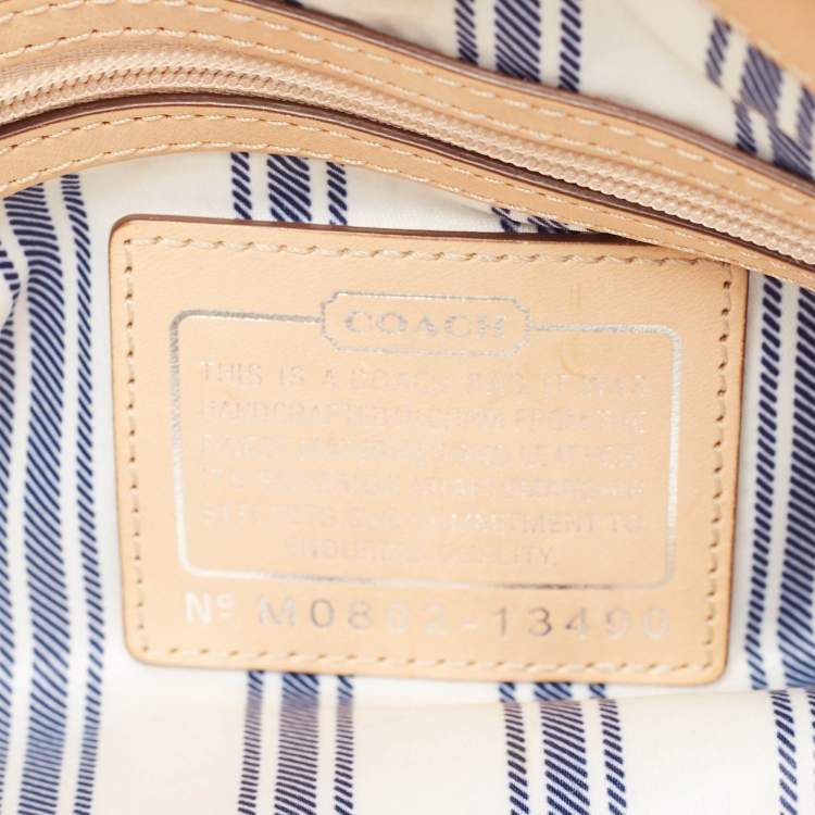 Pre Owned Coach Pink/Beige Canvas and Leather Hamptons Archive 10th Anniversary Tote