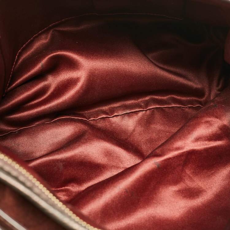 Pre Owned Coach Burgundy/Brown Leather and Suede Patchwork Ergo Hobo
