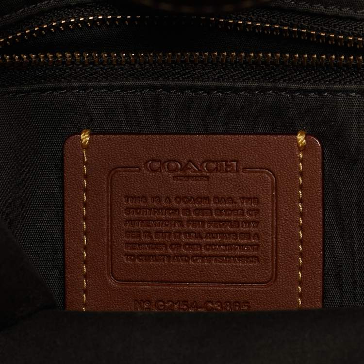 Pre Owned Coach Dark Brown Signature Canvas and Leather Field 22 Tote