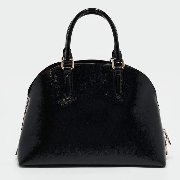 Pre Owned Coach Black Patent Leather Quinn Dome Bag