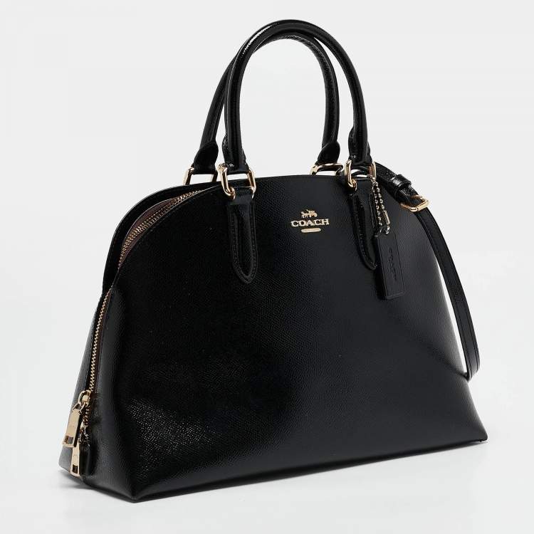 Pre Owned Coach Black Patent Leather Quinn Dome Bag