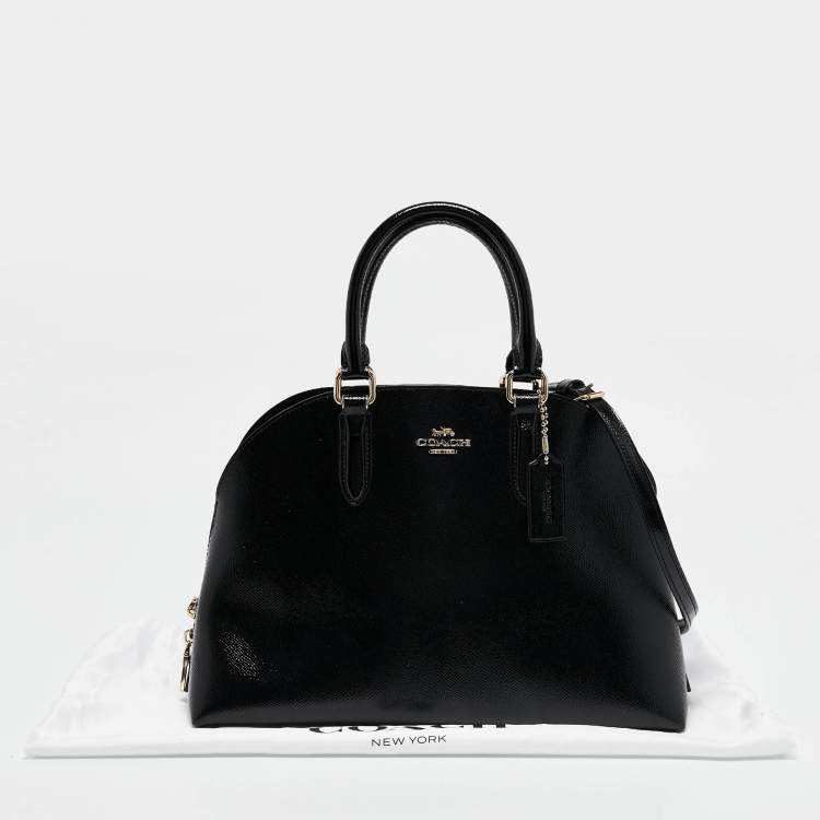 Pre Owned Coach Black Patent Leather Quinn Dome Bag