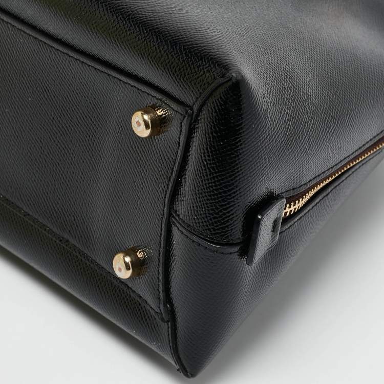 Pre Owned Coach Black Patent Leather Quinn Dome Bag