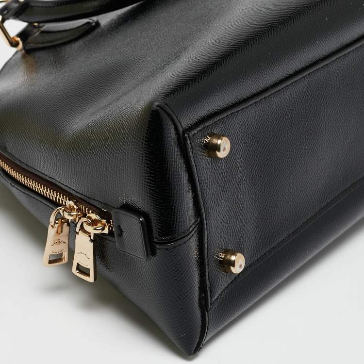 Pre Owned Coach Black Patent Leather Quinn Dome Bag
