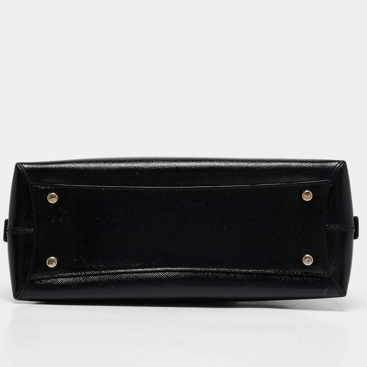 Pre Owned Coach Black Patent Leather Quinn Dome Bag