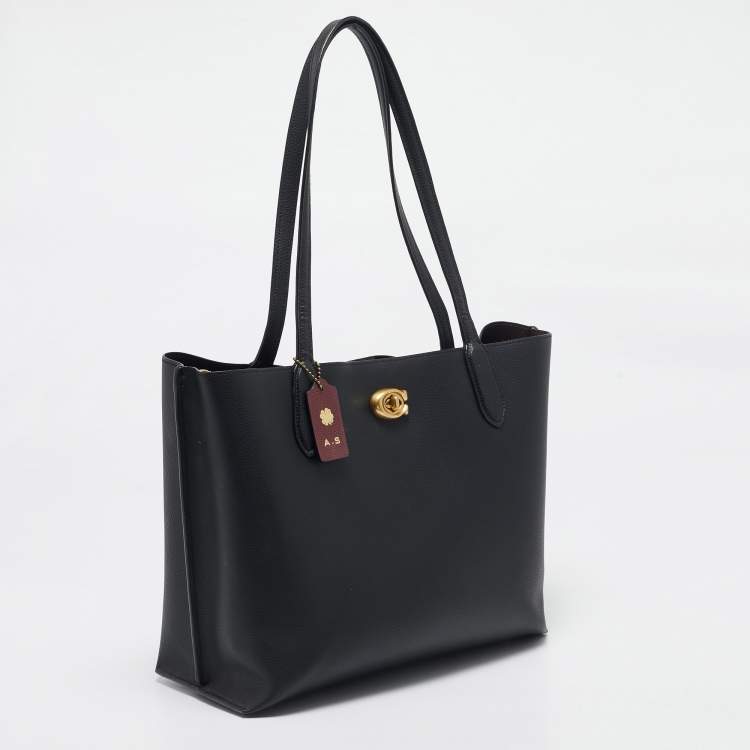 Pre Owned Coach Black Leather Willow Tote