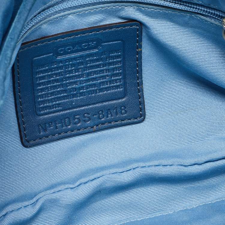 Pre Owned Coach Blue Suede Soho Flap Shoulder Bag