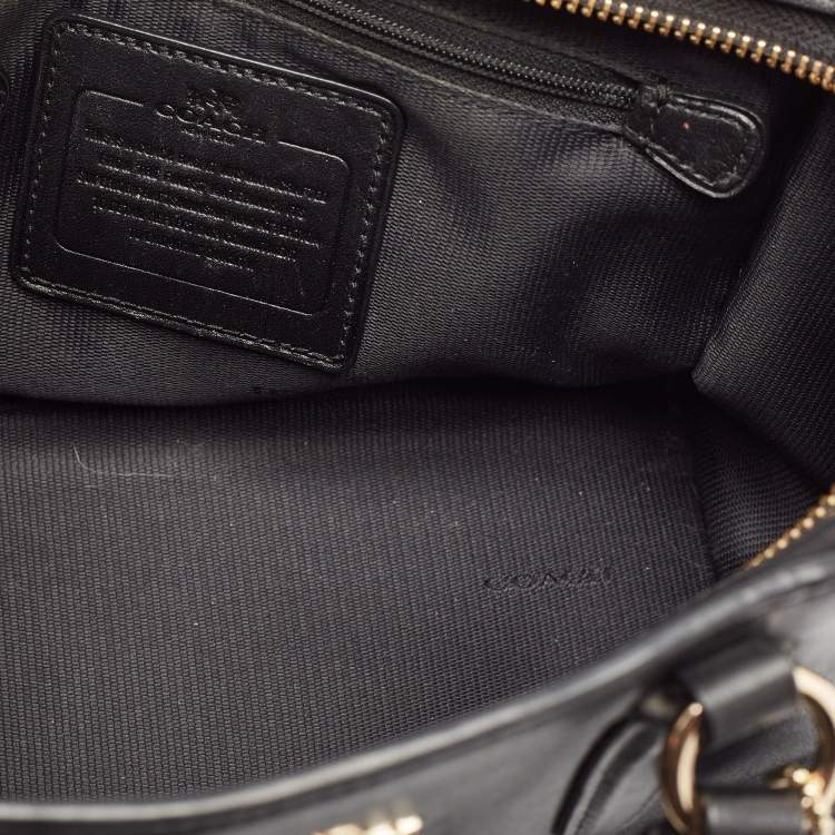 Pre Owned Coach Black Leather Crosby Carryall Tote