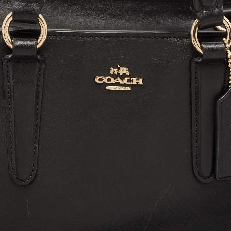 Pre Owned Coach Black Leather Crosby Carryall Tote