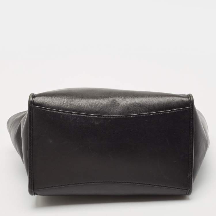 Pre Owned Coach Black Leather Crosby Carryall Tote