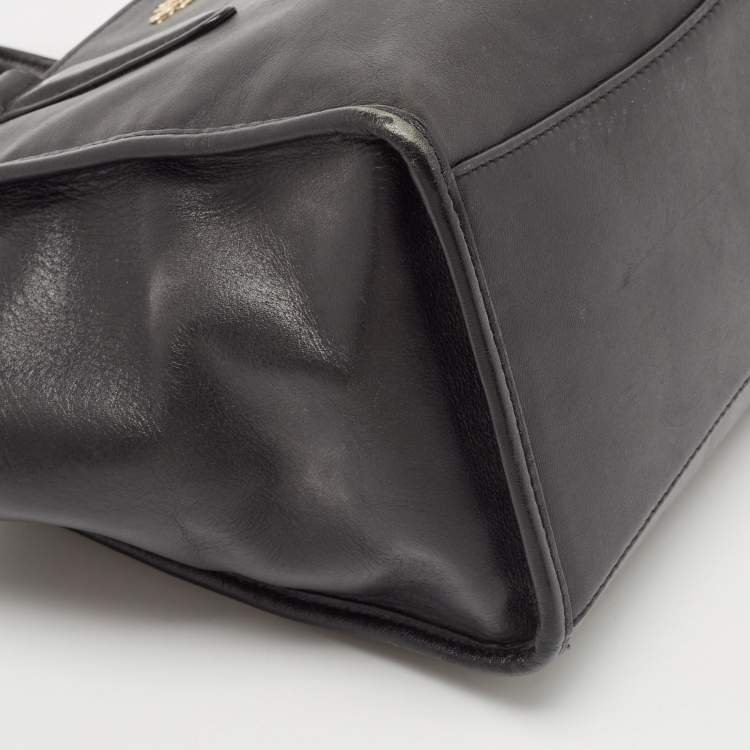 Pre Owned Coach Black Leather Crosby Carryall Tote