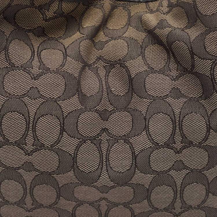 Pre Owned Coach Black Signature Canvas and Leather Edie 31 Satchel
