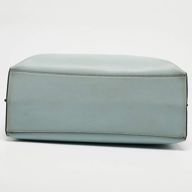 Pre Owned Coach Light Green Leather Molly Shopper Tote