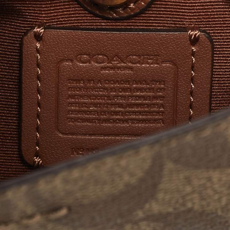 Pre Owned Coach Beige Signature Coated Canvas and Leather Mini Radial Rainbow Town Bucket Bag