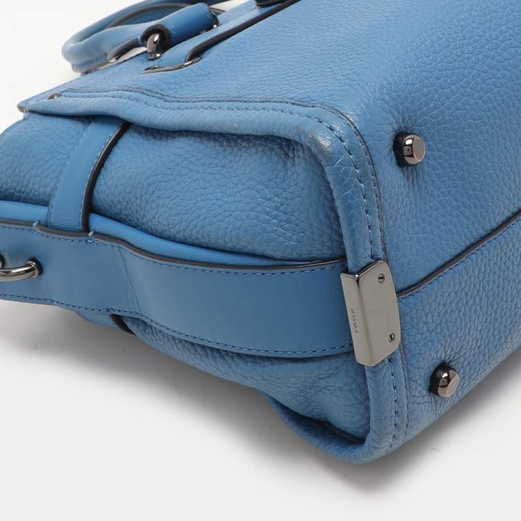 Pre Owned Coach Blue Leather Swagger Satchel