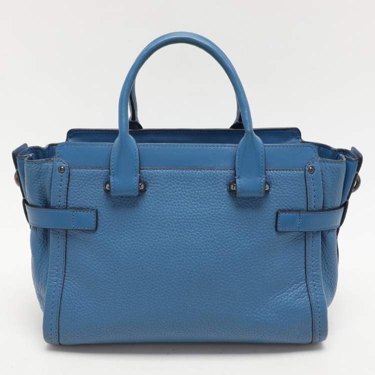 Pre Owned Coach Blue Leather Swagger Satchel