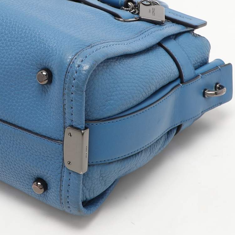 Pre Owned Coach Blue Leather Swagger Satchel