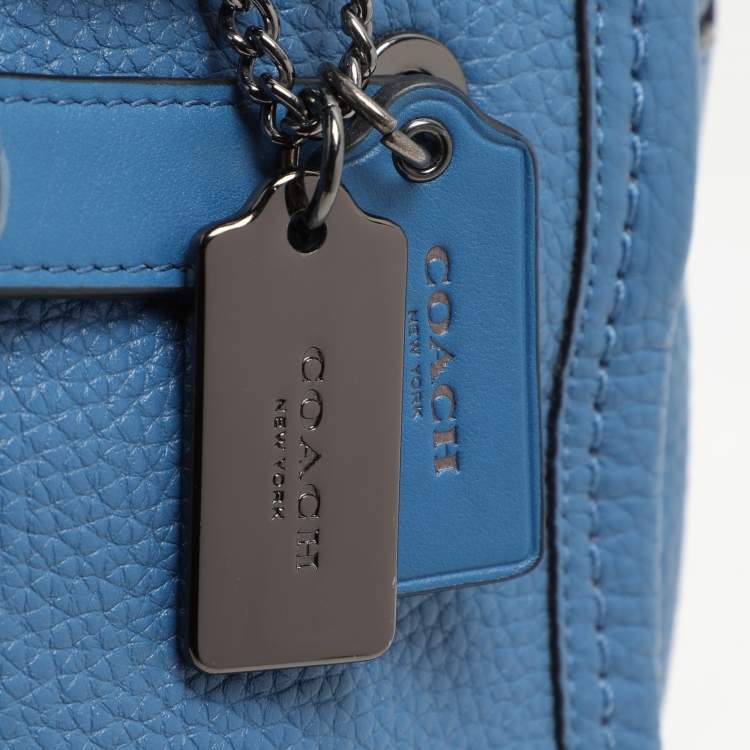 Pre Owned Coach Blue Leather Swagger Satchel