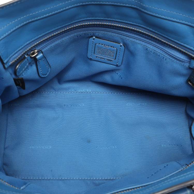 Pre Owned Coach Blue Leather Swagger Satchel
