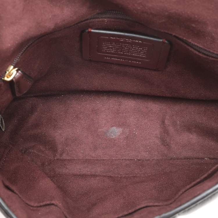 Pre Owned Coach Black Quilted Leather Top Handle Bag