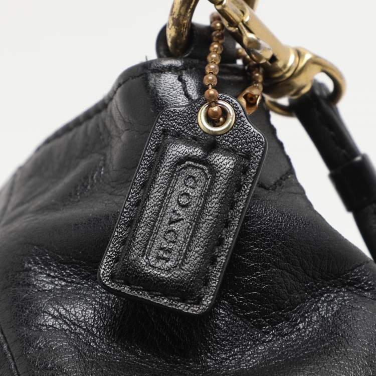 Pre Owned Coach Black Leather Crossbody Bag