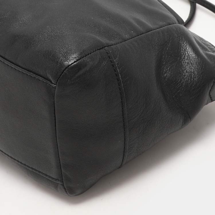 Pre Owned Coach Black Leather Crossbody Bag