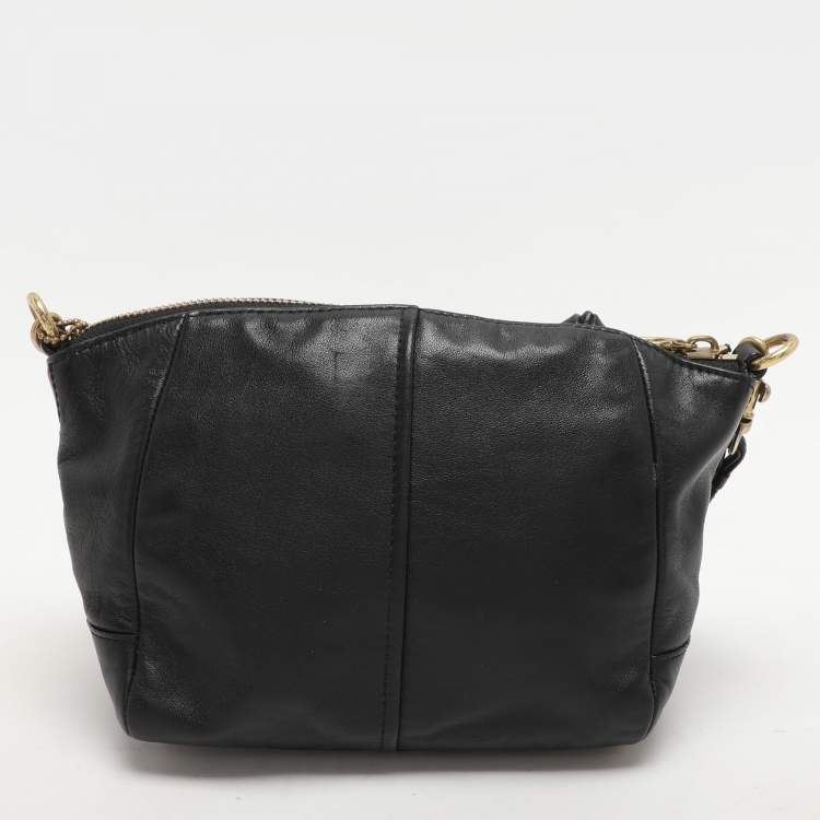 Pre Owned Coach Black Leather Crossbody Bag