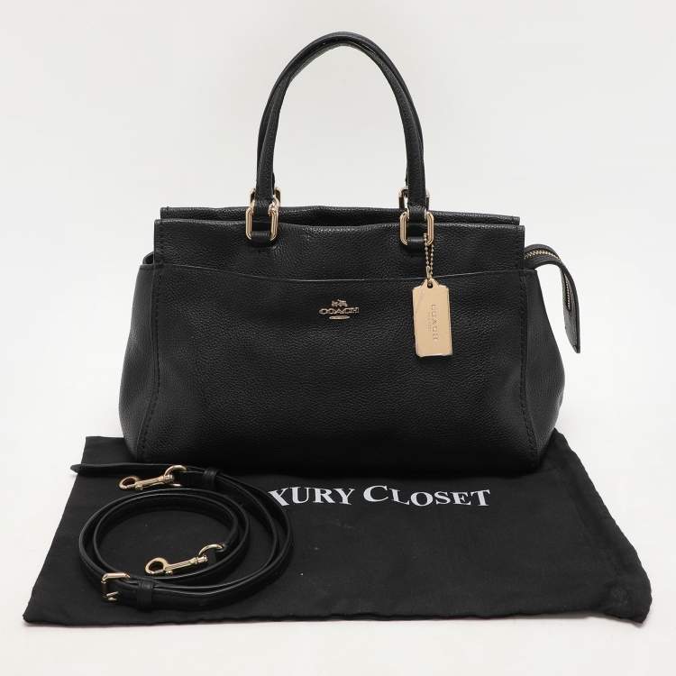 Pre Owned Coach Black Leather Fulton Satchel